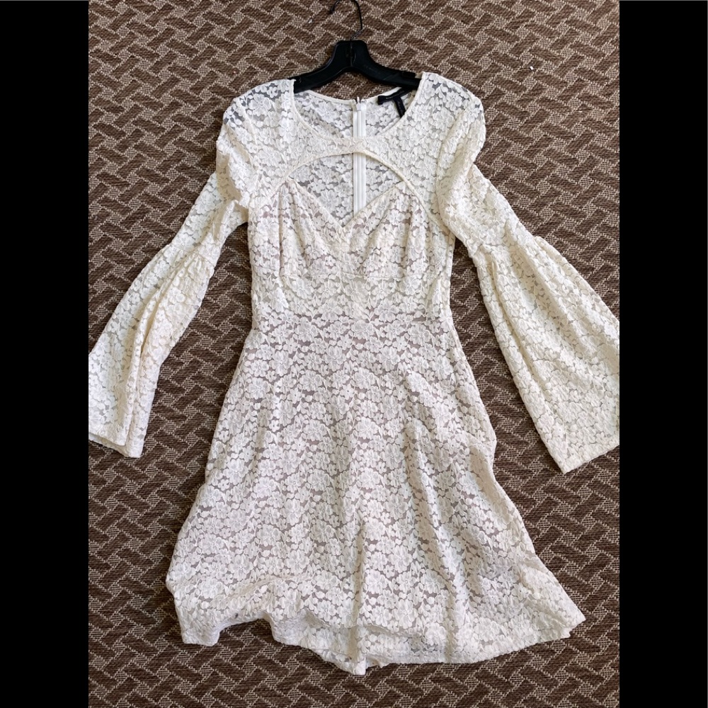 COPY - BCBGMaxazria Cream lace babydoll dress